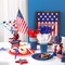 240 Pcs Red White Blue Paper Plates and Napkins Forks 4th of July Disposable Tableware Set for Independence Day Memorial Day Patriotic Birthday Party Supplies, for 60 Guest (Blue, Red, White)
